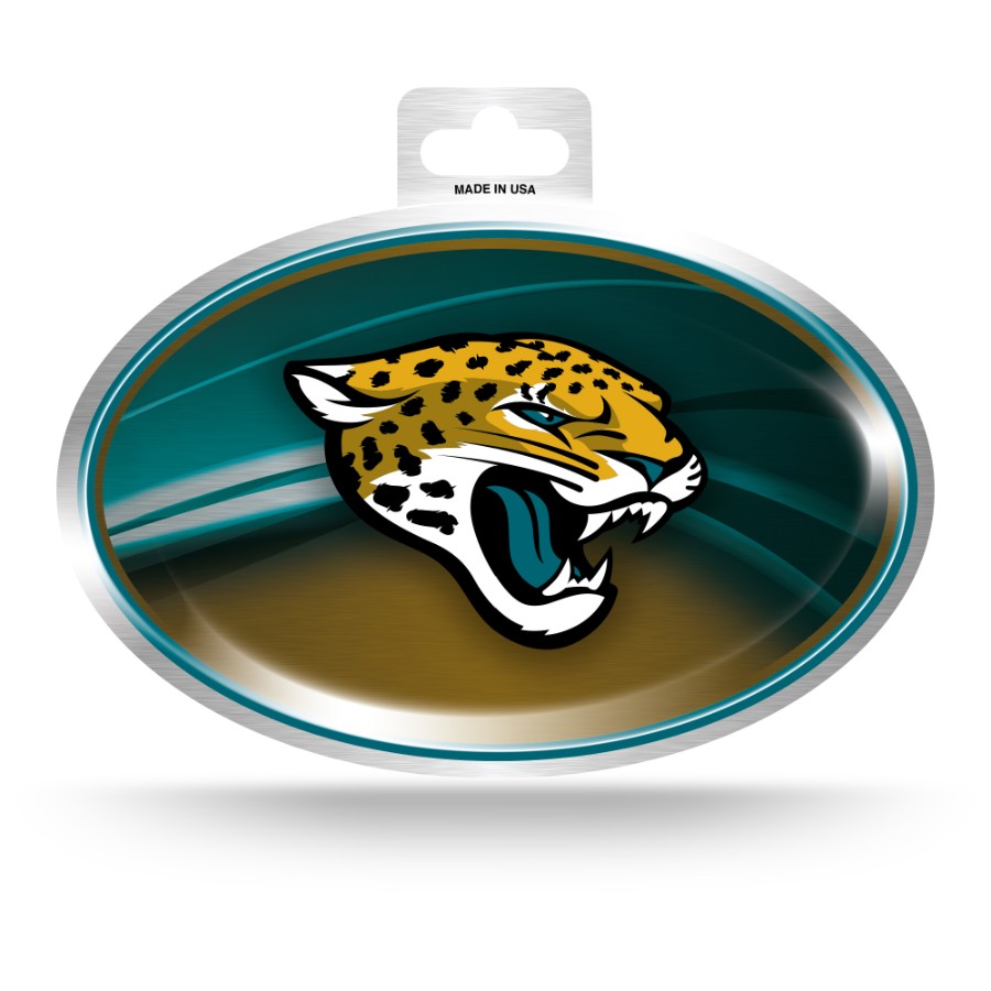 Jacksonville Jaguars Metallic Oval Sticker at Sticker Shoppe