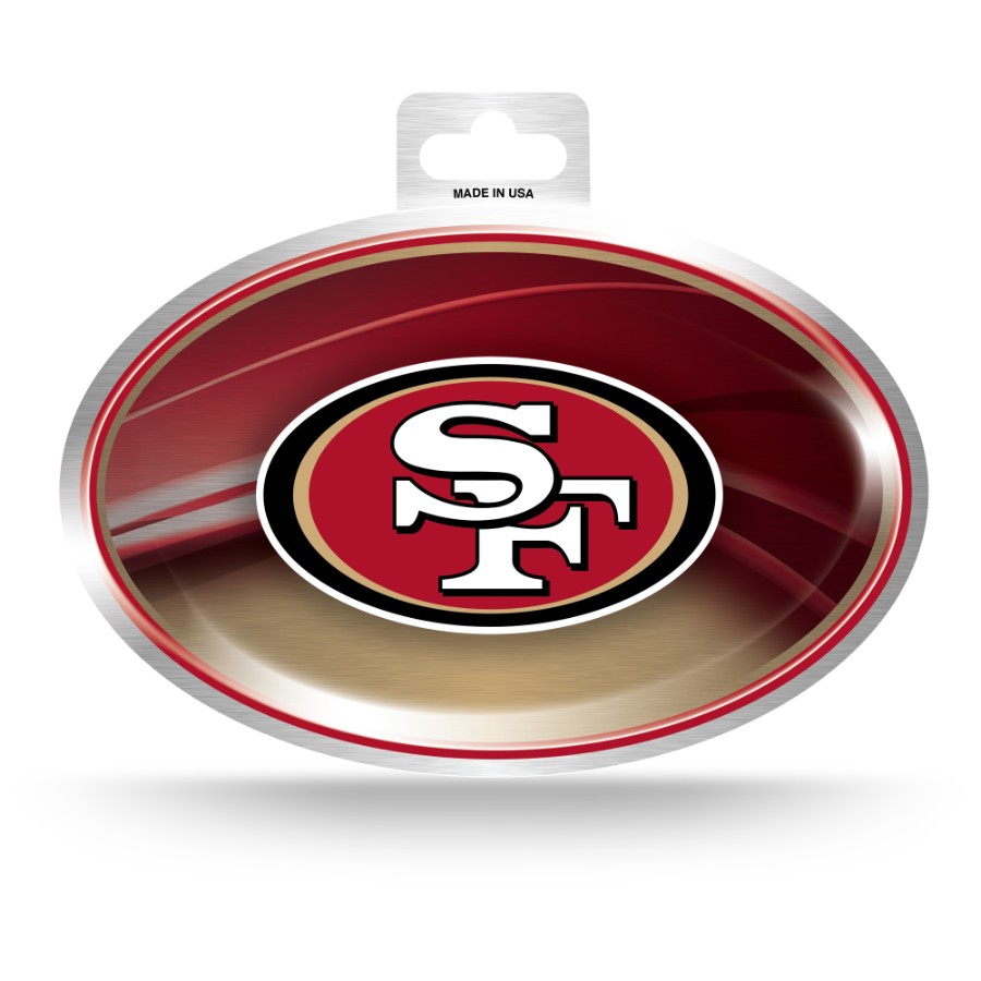 San Francisco 49ers - Metallic Oval Sticker at Sticker Shoppe