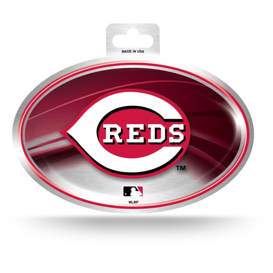 Cincinnati Reds - Metallic Oval Sticker at Sticker Shoppe
