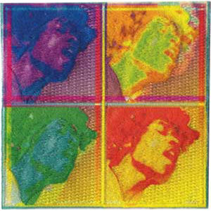 Jimi Hendrix 4 Squares - Embroidered Iron On Patch