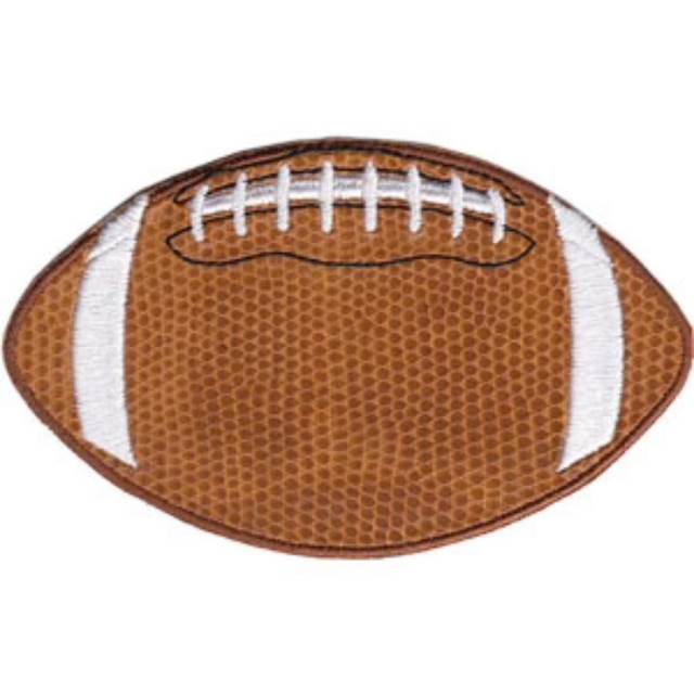 Pleather Football - Embroidered Iron-On Patch