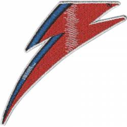 David Bowie Glitter Bolt - Embroidered Iron-On Patch