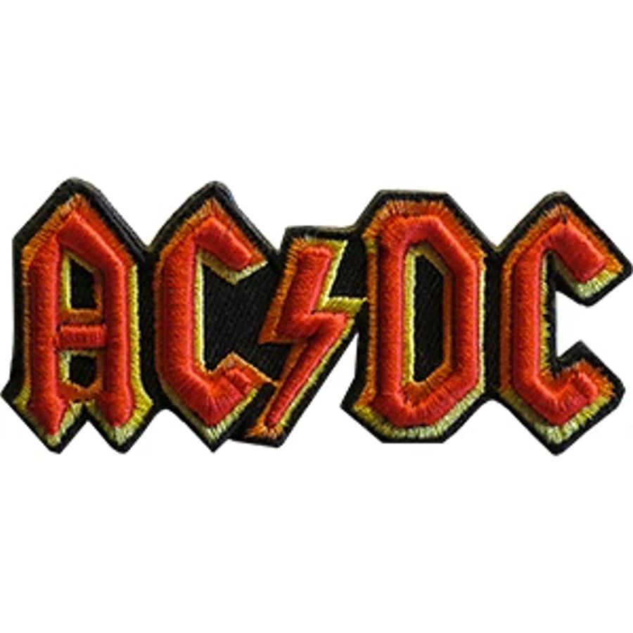 AC/DC Raised Logo - Embroidered Iron-On Patch at Sticker Shoppe