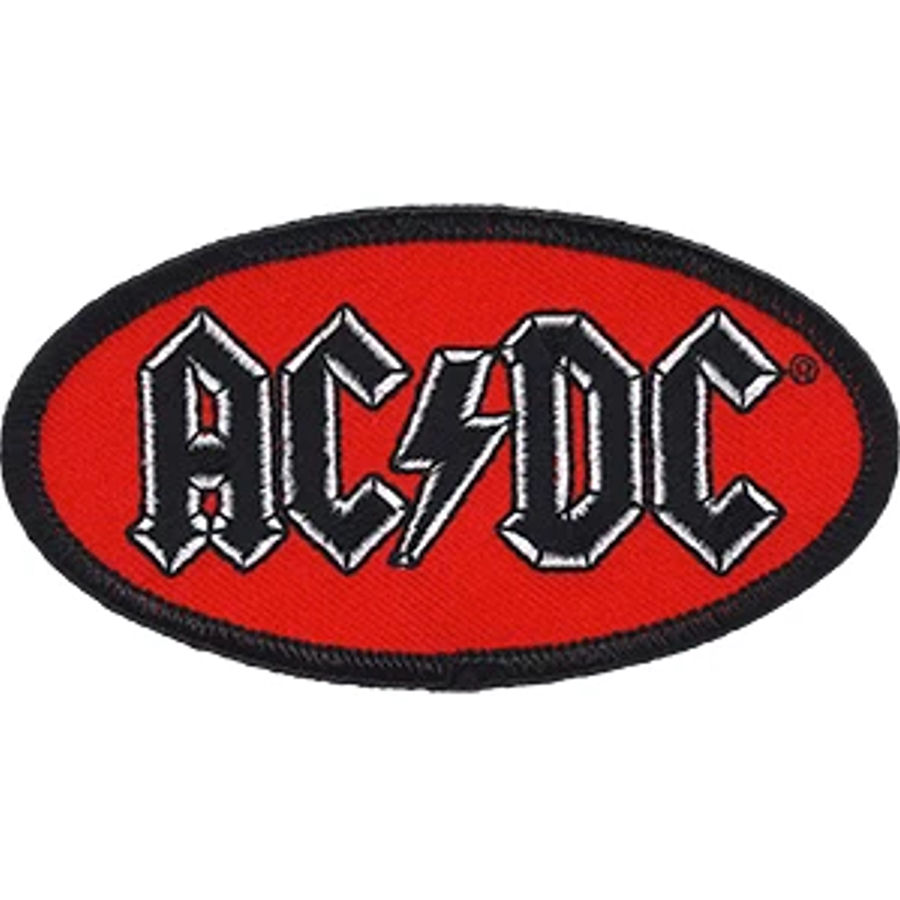 AC/DC Oval Logo - Embroidered Iron-On Patch at Sticker Shoppe