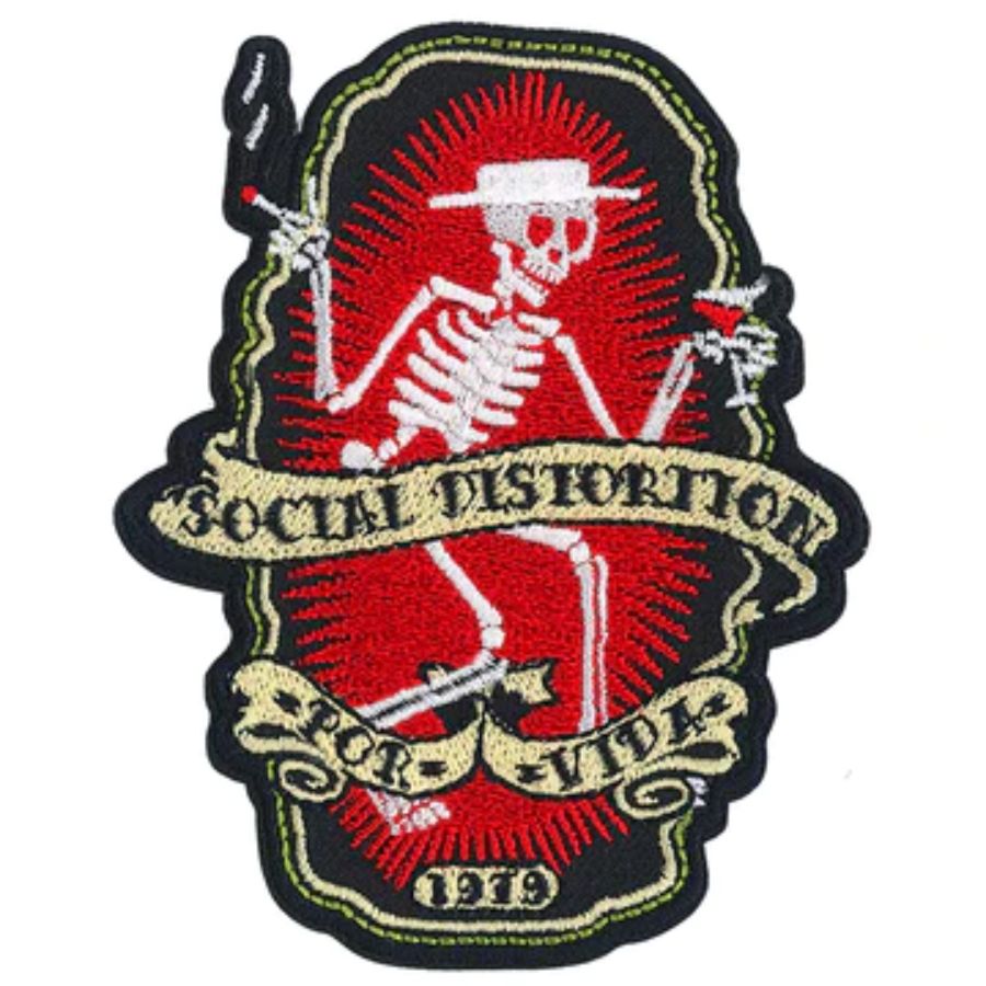 Social Distortion Por Vida - Embroidered Iron-On Patch
