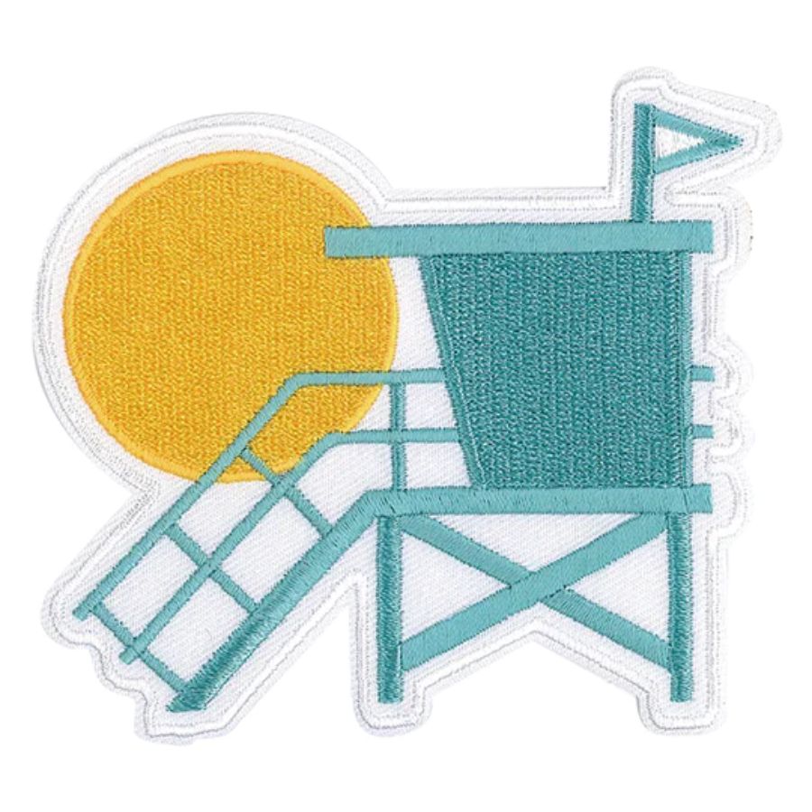 Beach Life Lifeguard Tower - Embroidered Iron-On Patch