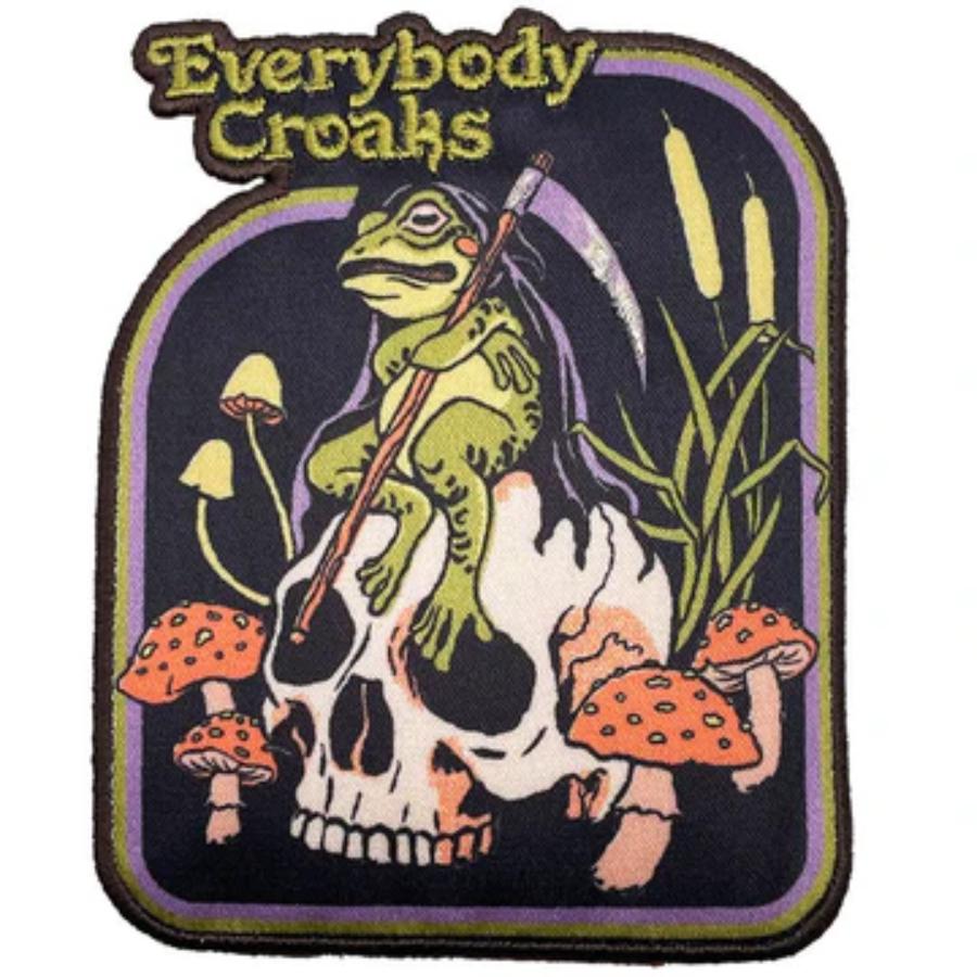Steven Rhodes Everybody Croaks - Embroidered Iron-On Patch