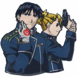 Fullmetal Alchemist Brotherhood Mustang & Hawkeye - Embroidered Iron-On Patch