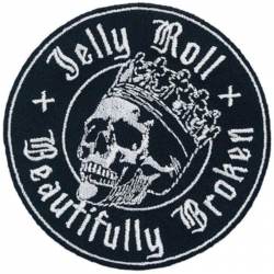 Jelly Roll Skull Seal - Embroidered Iron-On Patch