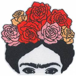 Frida Kahlo Flower Crown - Embroidered Iron-On Patch