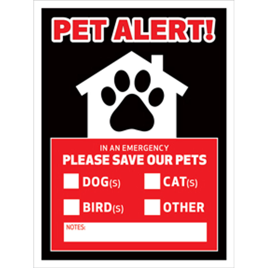 Pet Alert Please Save Our Pets Inside Static Cling at Sticker Shoppe