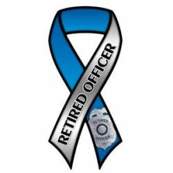 Retired Police Officer - Ribbon Magnet