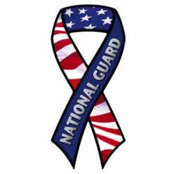 National Guard & American Flag - Ribbon Magnet