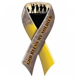 God Bless My Soldier - Ribbon Magnet