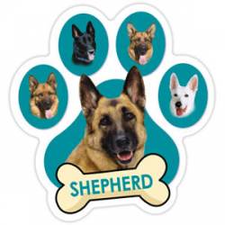 German Shepherd - Teal Paw With Bone Magnet