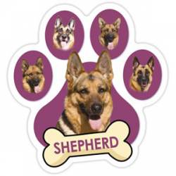 German Shepherd - Purple Paw With Bone Magnet