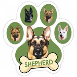 German Shepherd - Green Paw With Bone Magnet