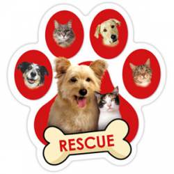 Rescue - Paw With Bone Magnet