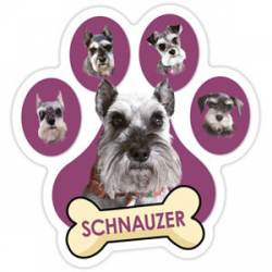 Schnauzer - Purple Paw With Bone Magnet