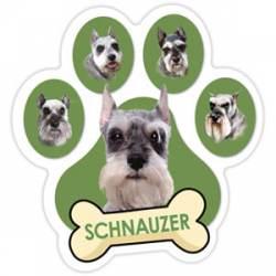 Schnauzer - Green Paw With Bone Magnet