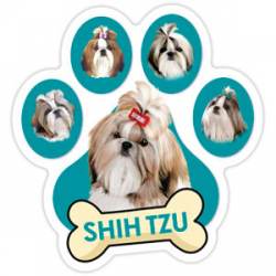 Shih Tzu - Teal Paw With Bone Magnet