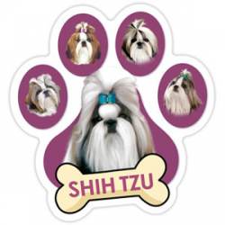 Shih Tzu - Purple Paw With Bone Magnet