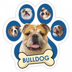 Bulldog - Blue Paw With Bone Magnet