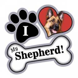 I Love My German Shepherd - Paw/Heart/Bone Magnet