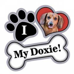 I Love My Doxie - Paw/Heart/Bone Magnet