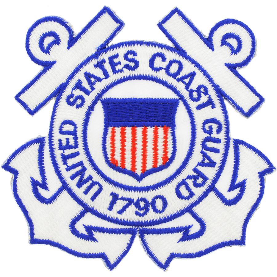 United States Coast Guard Anchors Logo Embroidered IronOn Patch at