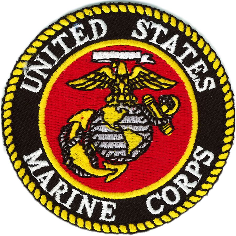 United States Marine Corps Round - Embroidered Iron-On Patch