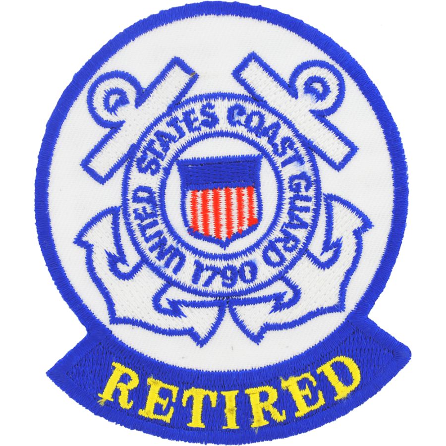 United States Coast Guard Retired Embroidered IronOn Patch at