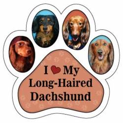 I Love My Long Haired Dachshund - Paw Magnet