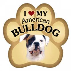 I Love My American Bulldog - Paw Magnet