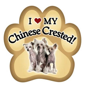 I Love My Chinese Crested - Paw Magnet at Sticker Shoppe