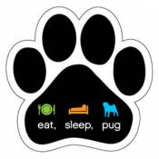 Eat, Sleep, Pug - Paw Magnet