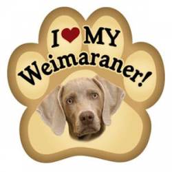 I Love My Weimaraner - Paw Magnet