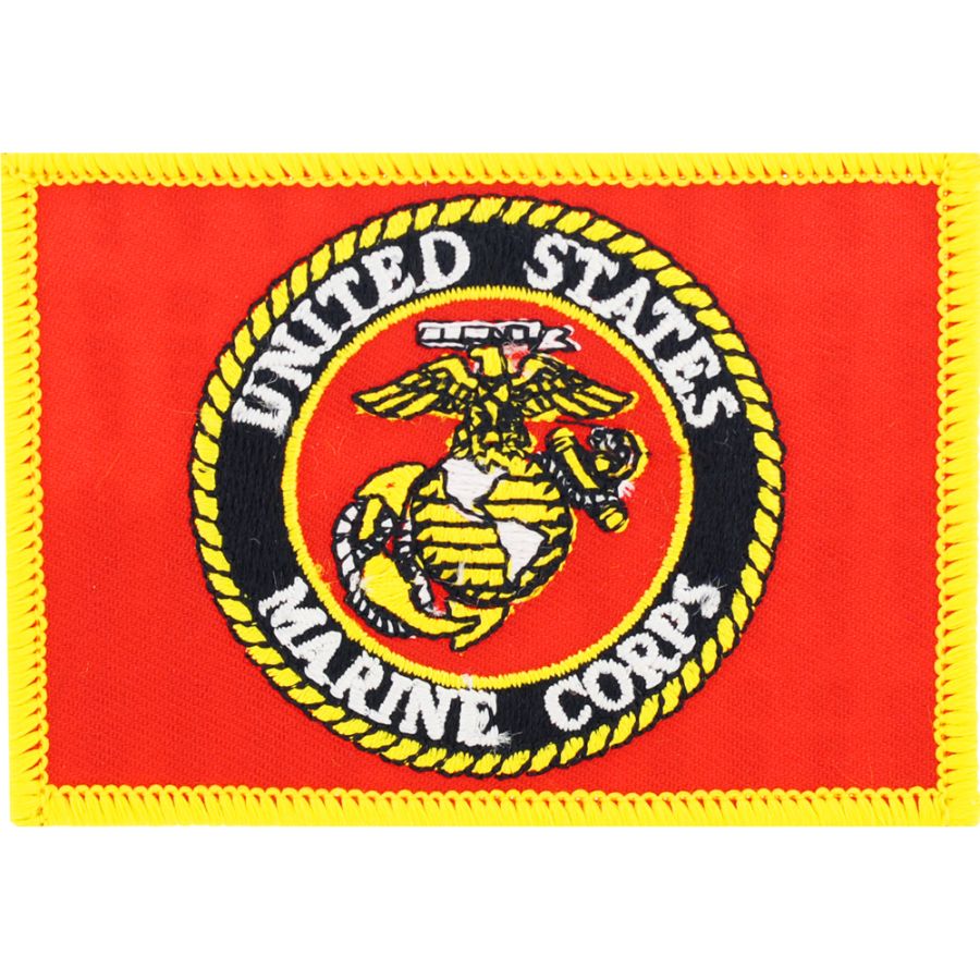 United States Marine Corps Flag Logo - Embroidered Iron-On Patch