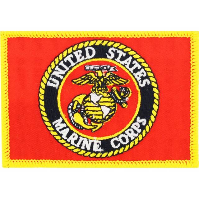 United States Marine Corps Flag Logo - Embroidered Iron-On Patch