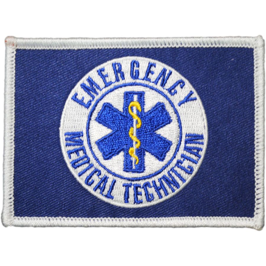Emergency Medical Technician EMT Flag Embroidered IronOn Patch at Sticker Shoppe