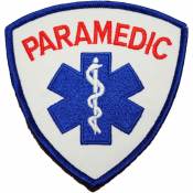 Paramedic Red Script - Embroidered Iron-On Patch