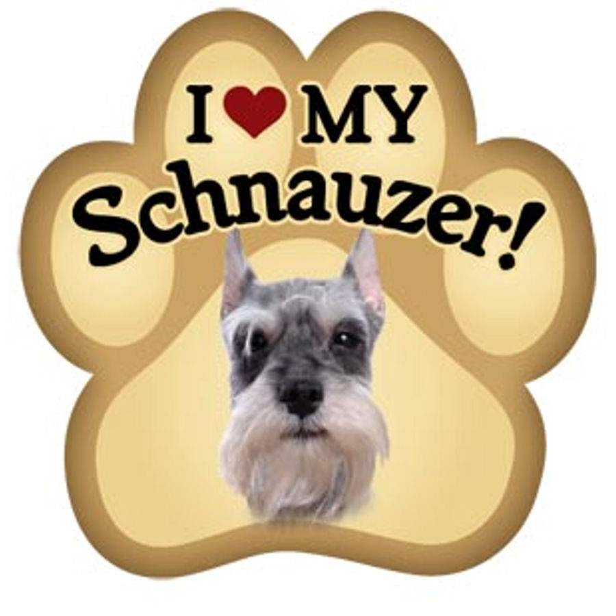 I Love My Schnauzer - Paw Magnet