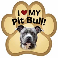 I Love My Pit Bull - Paw Magnet