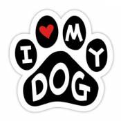 I Love My Dog - Paw Magnet