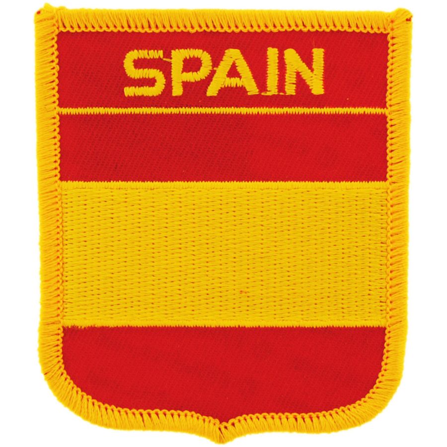 Spain - Flag Shield Embroidered Iron-On Patch