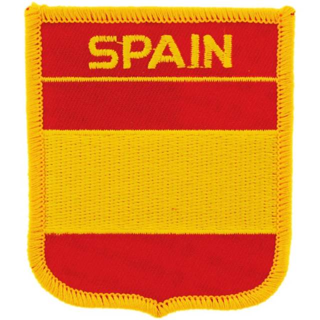 Spain - Flag Shield Embroidered Iron-On Patch