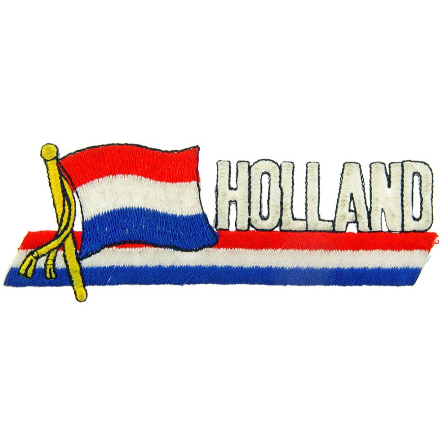 Holland Flag Script Embroidered IronOn Patch at Sticker Shoppe