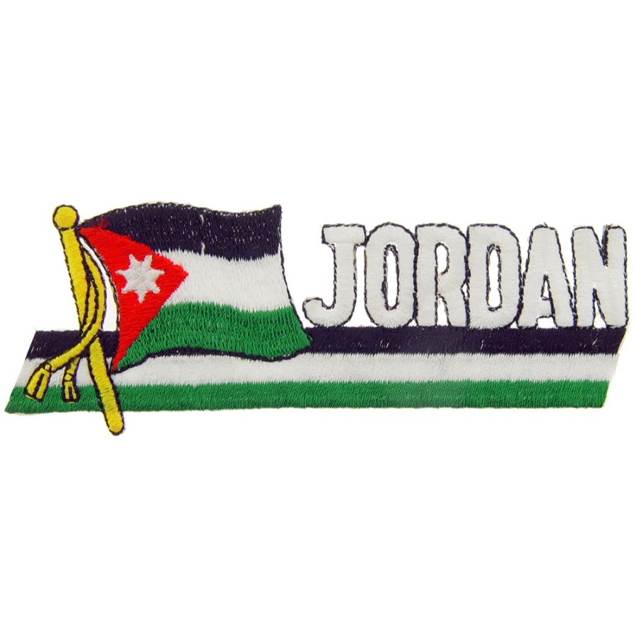 Jordan Flag Script Embroidered IronOn Patch at Sticker Shoppe