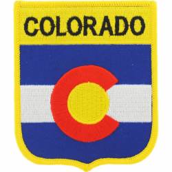 Colorado - State Flag Shield Embroidered Iron-On Patch