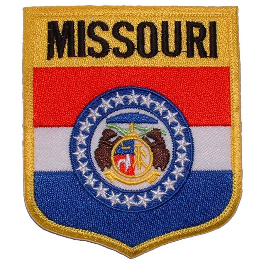 Missouri - State Flag Shield Embroidered Iron-On Patch